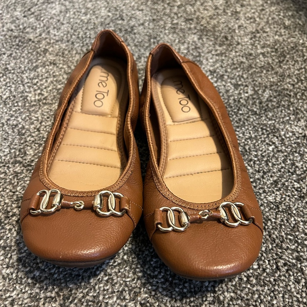 Me Too Tan Leather Flats